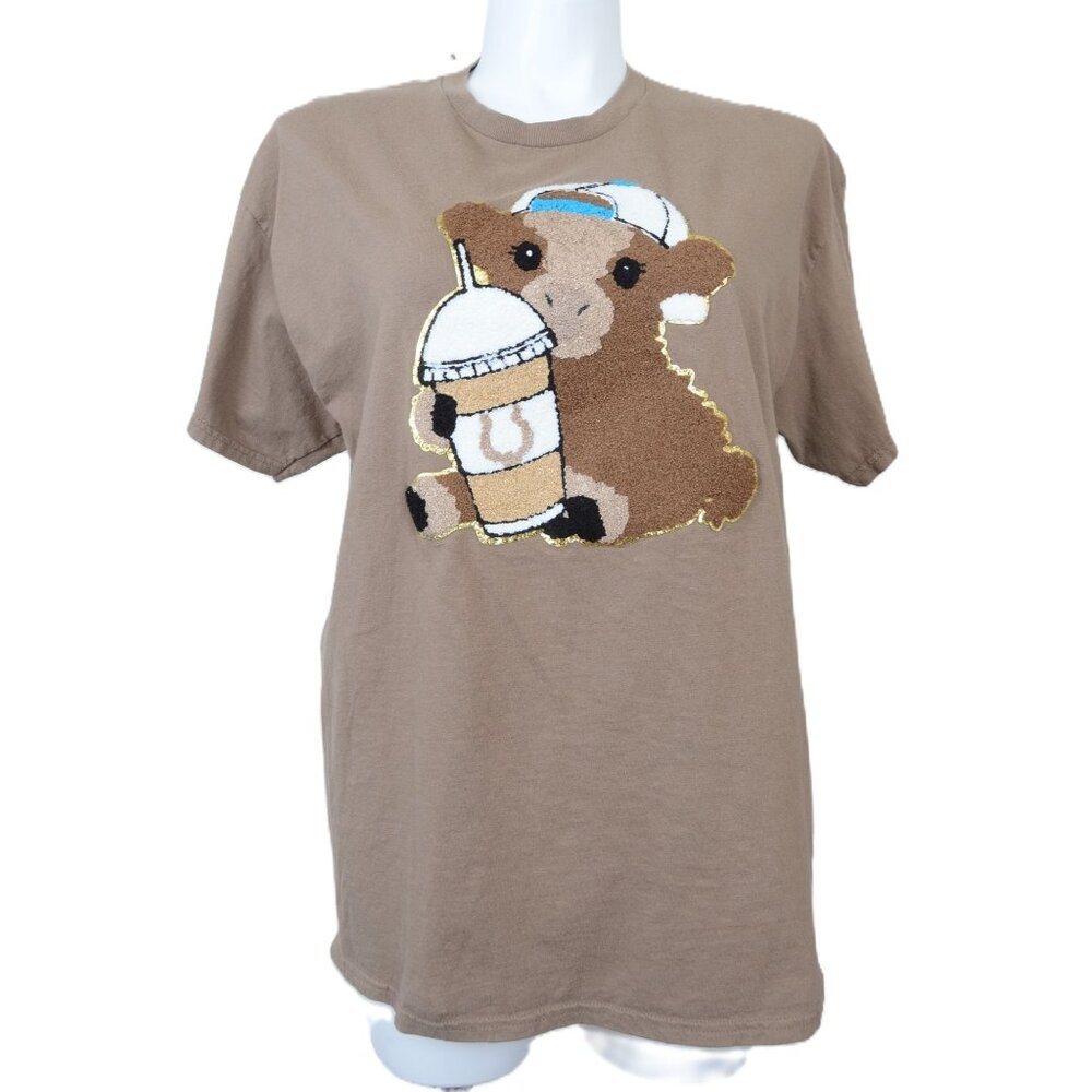 CUTE‎ Highland Cow Indianapolis Colts Embroidered Heavy Cotton Gildan T-Shirt XL